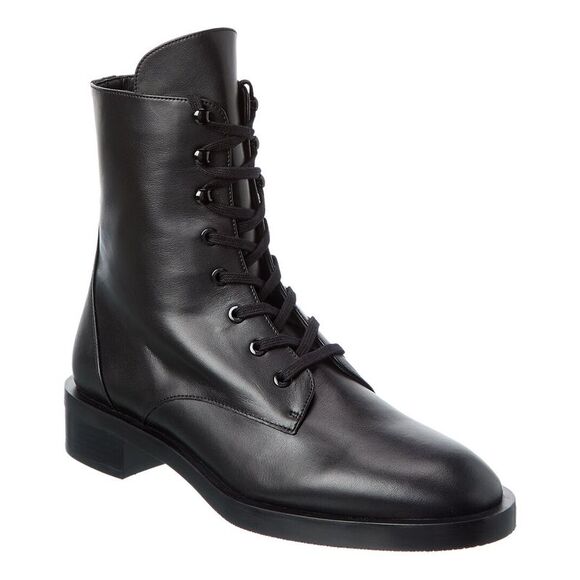 Stuart Weitzman Sondra Sleek Leather Bootie Black